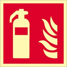 Feuerlöscher Aufkleber - ISO 7010 - Folie - Langnachleuchtend - 160-mcd - 300x300 mm