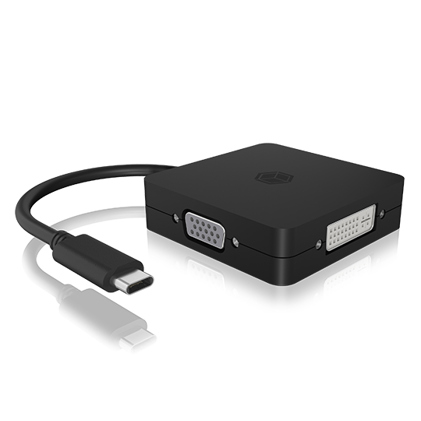 ICY BOX USB-Grafikadapter IB-DK1104-C - 4K DVI Adapter in Schwarz